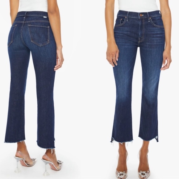 Mother the insider crop step frayjeans after party size 26 Women's Dark blue